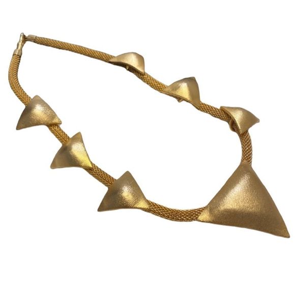 Vintage Robin Kahn Abstract Gold Necklace - Picture 10 of 15